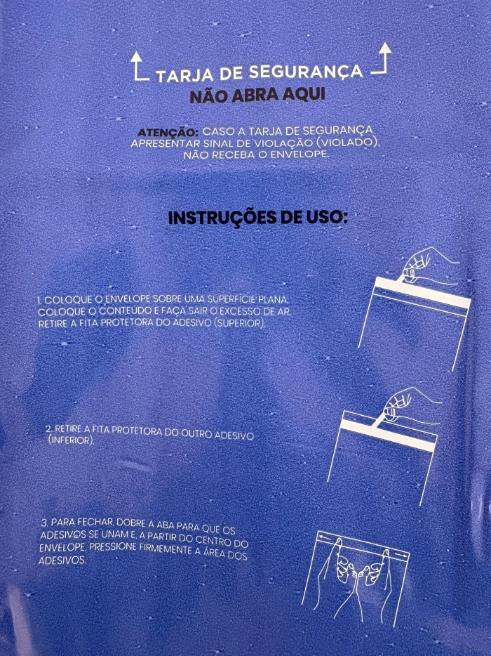 Lacre da bag de segurança - passo 1