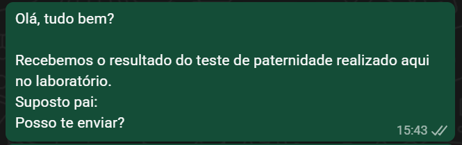 Comunicação de disponibilidade do laudo