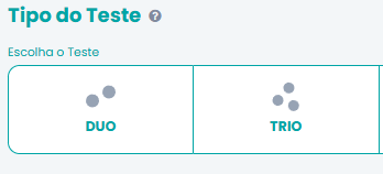 Tela de configuração DUO/TRIO
